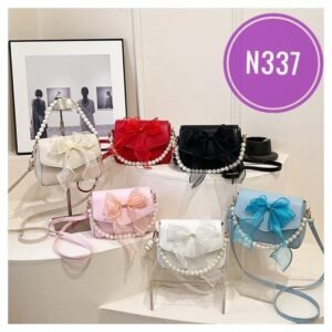 Pearl Chain Fashionable Small Bow Style Handbag Code-N337