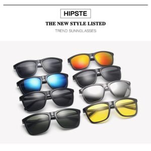 European and American Classic Polarized Aluminum Magnesium Square Frame Sunglass