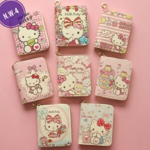 Hello Kitty Small Mini Wallet For Girls Luxury Short Wallets Women Kawaii Cute Handbag Purse