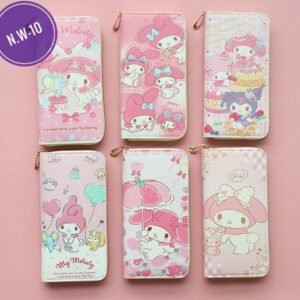 Sanrio Sweet Kawaii My Melody Zipper Coin Purse Cute Cartoon Kuromi Fashion Mobile Phone Bag Multi-Card Wallet Gifts for Girls N.W-10
