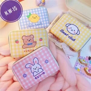 Women Short Cute Small Wallets Student Triple Fold Card Holder Girl ID Bag Card Holder Coin Purse Ladies Wallets Cartoon Bags N.W-15