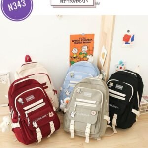 Korean style Large Capacity Nylon Backpack with Pandent & Doll N343