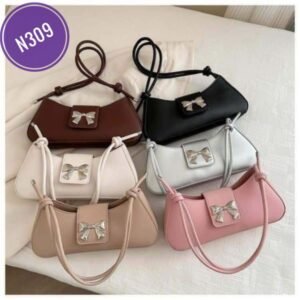 Casual One-Shoulder Bow Design Female Underarm Bag N309