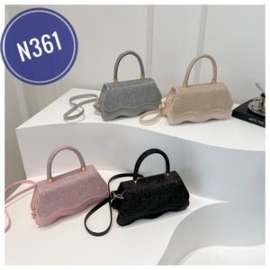 Western style simple solid color water ripple bag fashion crossbody shoulder small square bag for women Code-N361