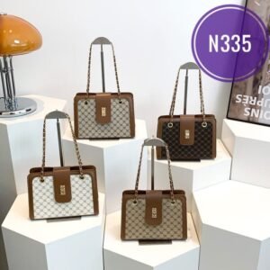 Retro fashion small square bag for women style temperament contrast color shoulder bag trendy diamond print chain bag Code-N335