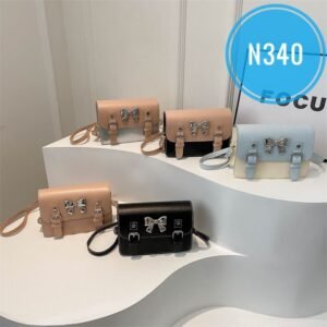 Colorblock Cute Girl Bow Cambridge Spring And Fashion Shoulder Crossbody Small Square Bag Code-N340