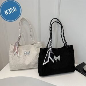 Pleated Bubble Cloud Handbag Women's Large Capacity Casual Fashion Shoulder Bag College Students Class Armpit Tote Bag Code-N356