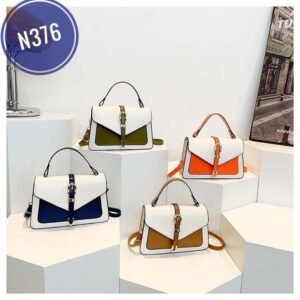 Belt decoration textured hand-held one-shoulder crossbody trendy color  casual fashion retro small square bag for women Code-N376