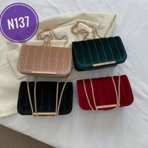 Velvet fabric bags for women, fashionable and versatile shoulder bags, stylish chain Bag Code.N137