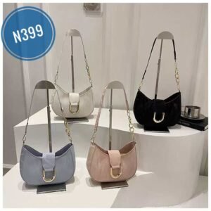 Crescent bag fashion solid color shoulder bag foreign temperament niche design bag women's Bag Code-N399
