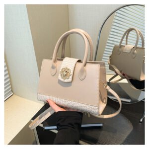 Alternative view of Popular fashion retro texture solid color casual crossbody fashionable hand-held small square bag for women Code-N368