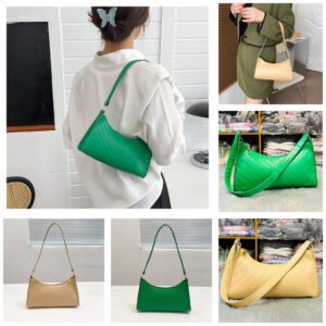 Solid Color Stylish Women's Bag Popular Style Fashion Retro Shoulder Bag Simple V-Faced Baguette Bag Code-N170