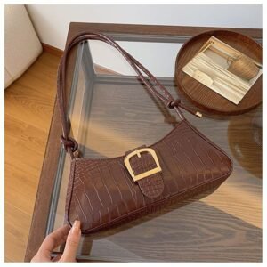 Alternative view of French texture popular bag female trend solid color French niche hand-held baguette Bag Code-N269