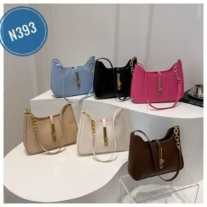Solid color popular fashion large capacity lock Korean style one-shoulder handbag small square women's bag Code-N393