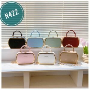 Cross-border versatile chain bag women's commuter small square bag simple handbag contrast color shoulder crossbody box bag women Code-N422