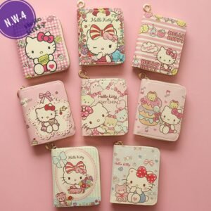 Hello Kitty Small Mini Wallet For Girls Luxury Short Wallets Women Kawaii Cute Handbag Purse