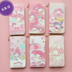 Sanrio Sweet Kawaii My Melody Zipper Coin Purse Cute Cartoon Kuromi Fashion Mobile Phone Bag Multi-Card Wallet Gifts for Girls N.W-10