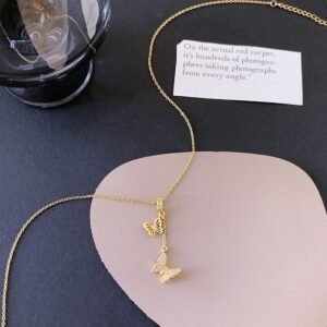 Alternative view of Double Butterfly Chain Necklace