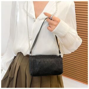 Alternative view of Fashion Chain Rhinestone Shoulder Popular Cosmetic Bag Handbag Women's Style Bag Code-N189