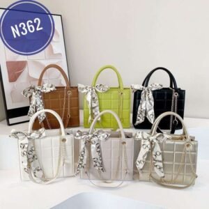 Large capacity stylish silk scarf texture  indentation checkered new style trendy crossbody handbag underarm handbag for women Code-N362