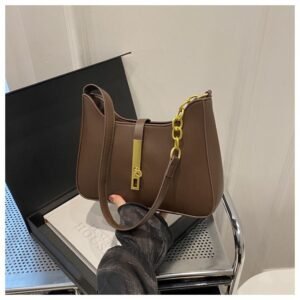 Alternative view of Solid color popular fashion large capacity lock Korean style one-shoulder handbag small square women's bag Code-N393