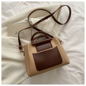 Alternative view of spring Korean Style Fashion Stitching Retro Texture One-Shoulder Small Square Bag Casual Stylish Hand-Held Crossbody Bag Code-N339