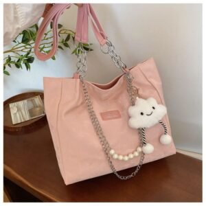 Alternative view of Korean Version Of Student Class Bag Female Simple Fashion Versatile Shoulder Bag Large Capacity Commuter Tote Bag Code-N358