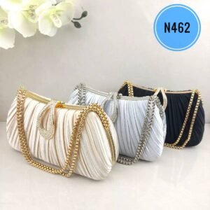Elegant Rhinestone Pleated Evening Bag (N462)